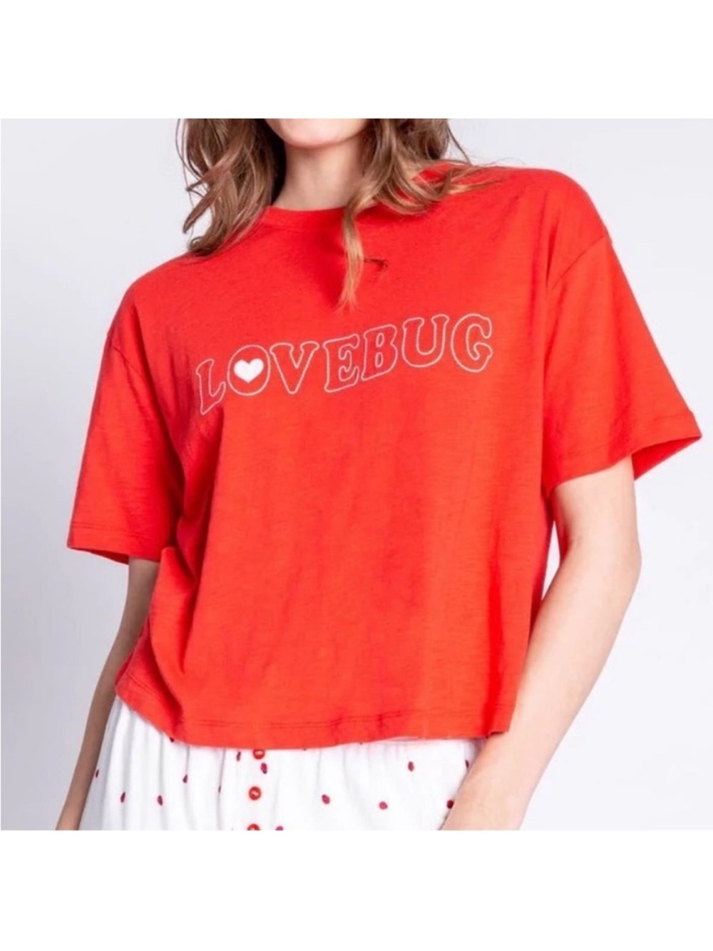PJ Salvage XLarge Top Lovebug Red Cotton boxy short sleeve T-Shirt NWT - Picture 10 of 12
